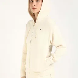 Tommy Hilfiger Beige Heather Relaxed Fit Hoodie image 4