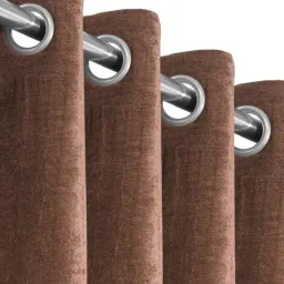 Saral Home Brown 4x7 ft. Reversible Satin & Velvet Blackout Curtain Pack of 1 image 2