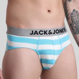 Jack & Jones Blue Striped Briefs image 4