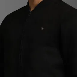 Louis Philippe Black Regular Fit Bomber Jacket image 4