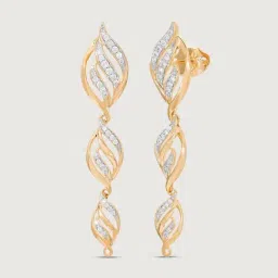 Mia by Tanishq 14k (585) Diamond Yellow Gold Earrings for Women image 4