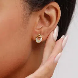 Mia by Tanishq 14k (585) Diamond Yellow Gold Earrings for Women-image-62