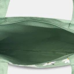 Forever Glam by Pantaloons Green Fabric Printed Tote Handbag image 4