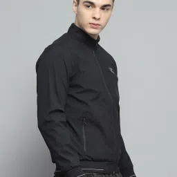 Monte Carlo Mens Solid Black Mock Neck Full Sleeve Jacket image 4