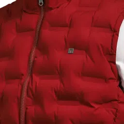 Louis Philippe Maroon Regular Fit Quilted Jacket image 4