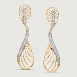 Mia by Tanishq 14k (585) Diamond Yellow Gold Earrings for Women image 3