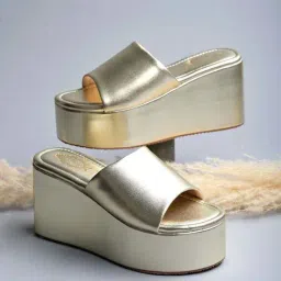 Shoetopia Kids Golden Casual Slides-picture-36