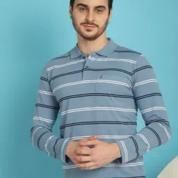Venitian- Forbidden Clothing Light Blue Regular Fit Striped Polo T-Shirt-picture-17