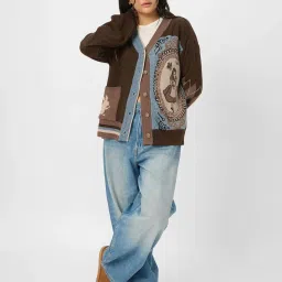 The Souled Store Brown Printed Sweater image 4