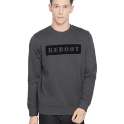Basics Grey Cotton Slim Fit Embroidered Sweatshirt-picture-20