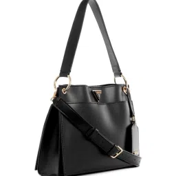 GUESS Black Basilea Medium Girlfriend Satchel image 4
