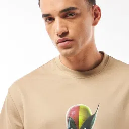 Bewakoof Brown Relaxed Fit Graphic T-Shirt image 4