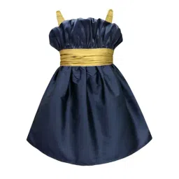 A.T.U.N. Navy & Gold Solid Dress-picture-28