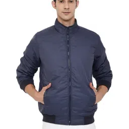 Cantabil Navy Regular Fit High Neck Jacket-picture-15
