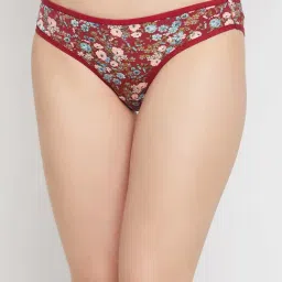 Clovia Maroon Floral Print Bikini Panty-picture-38