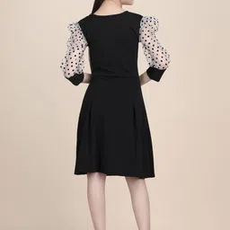 FIXOCRA Puff Sleeve A-Line Dress image 5
