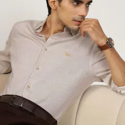 Andamen Beige Cotton Regular Fit Shirt image 4