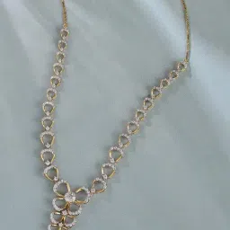 Mia by Tanishq Delicate Bowtie Gold & Diamond Necklace for Women-picture-31