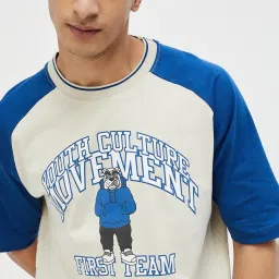 Fame Forever By Lifestyle Beige Loose Fit Printed T-Shirt image 4