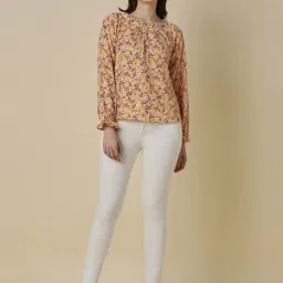 Allen Solly Yellow Printed Top image 4