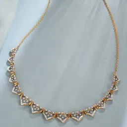 Mia by Tanishq Geometric Chic Gold & Diamond Necklace for Women-image-13