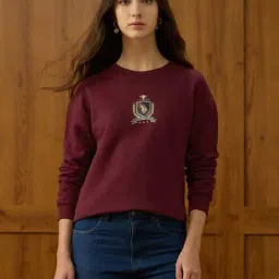 U.S. Polo Assn. Wine Cotton Regular Fit Printed Sweatshirt-image-5