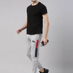 bushirt Grey Cotton Regular fit Solid Joggers image 4