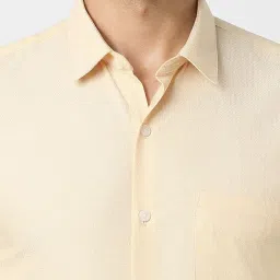 Peter England Yellow Slim Fit Shirt image 4