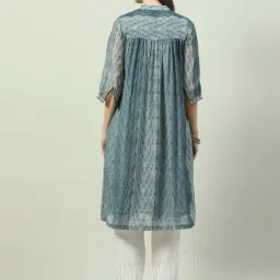 Biba Grey Embroidered A Line Kurta image 2