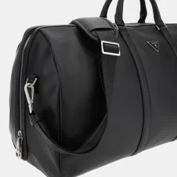 Guess Men Black Solid PU Weekender Bag image 4