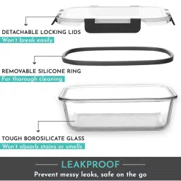 MAGNUS Solid Grey Borosilicate 1040ml Rectangle Container image 4