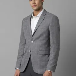 Louis Philippe Grey Slim Fit Texture Blazer image 3