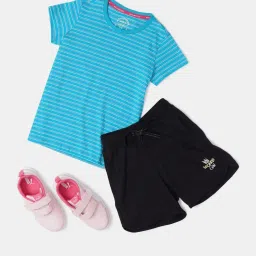 Jockey Kids Blue & White Cotton Striped T-Shirt image 4