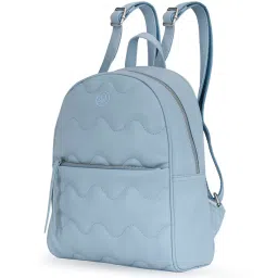United Colors of Benetton Rylee Blue PU Solid Backpack - 10.3 Ltrs image 4