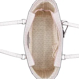 Guess Blush Multi Printed Delphine Tote Bag With Pouch image 4