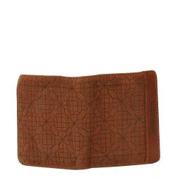 KOMPANERO Riley Cognac Leather Textured Bi-Fold Wallet image 4