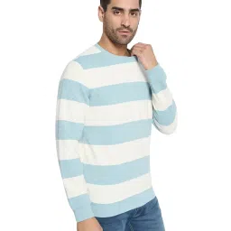 Octave Blue Regular Fit Colour Blocked Sweatshirt image 4