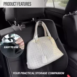 Allextreme Backseat Headrest Organizer Hook Brown Color for Grocery Bags, Umbrella, Clothes, Purses, Cap , ‎EX-CH01 image 3