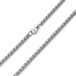 Peora Silver Plated Stainless Steel Box Stylish Chain image 4