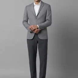 Louis Philippe Grey Slim Fit Texture Blazer image 5