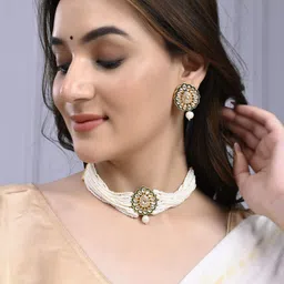PYR FASHION Gold-Plated Pearl Beaded Jewellery Set-picture-10