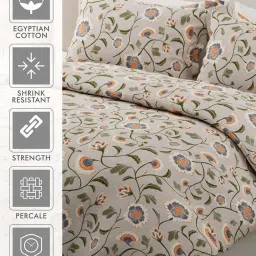 Boutique Living India Siesta Egyptian Cotton 200 TC Floral Print King Bedsheet with 2 Pillow Covers image 4