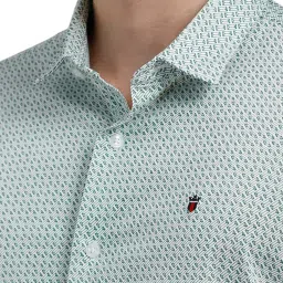 Louis Philippe Green Cotton Regular Fit Printed Shirt image 4