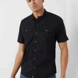 Wildcraft Black Cotton Regular Fit Shirt-image-86