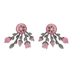 Voylla Silver Bloom 925 Mio Ear Jacket Stud Earrings image 4