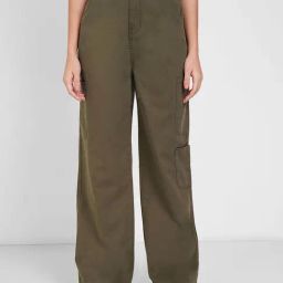 People By Pantaloons Green Cotton Flared Fit Trousers-picture-21