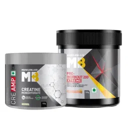 MuscleBlaze Creatine Monohydrate CreAMP & PRE Workout 200 Xtreme 0.22 lb Combo-picture-12