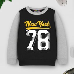 YK X Trampoline Unisex Kids Typography Printed Round Neck Long Sleeves Sweatshirt-picture-0