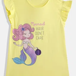 United Colors of Benetton Girls Pure Cotton Mermaid Printed T-shirt-picture-38