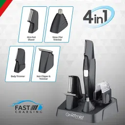 Groomiist PT-303 Platinum Series Cordless 4 in 1 Grooming Kit - 60 Min Runtime (Black) image 4